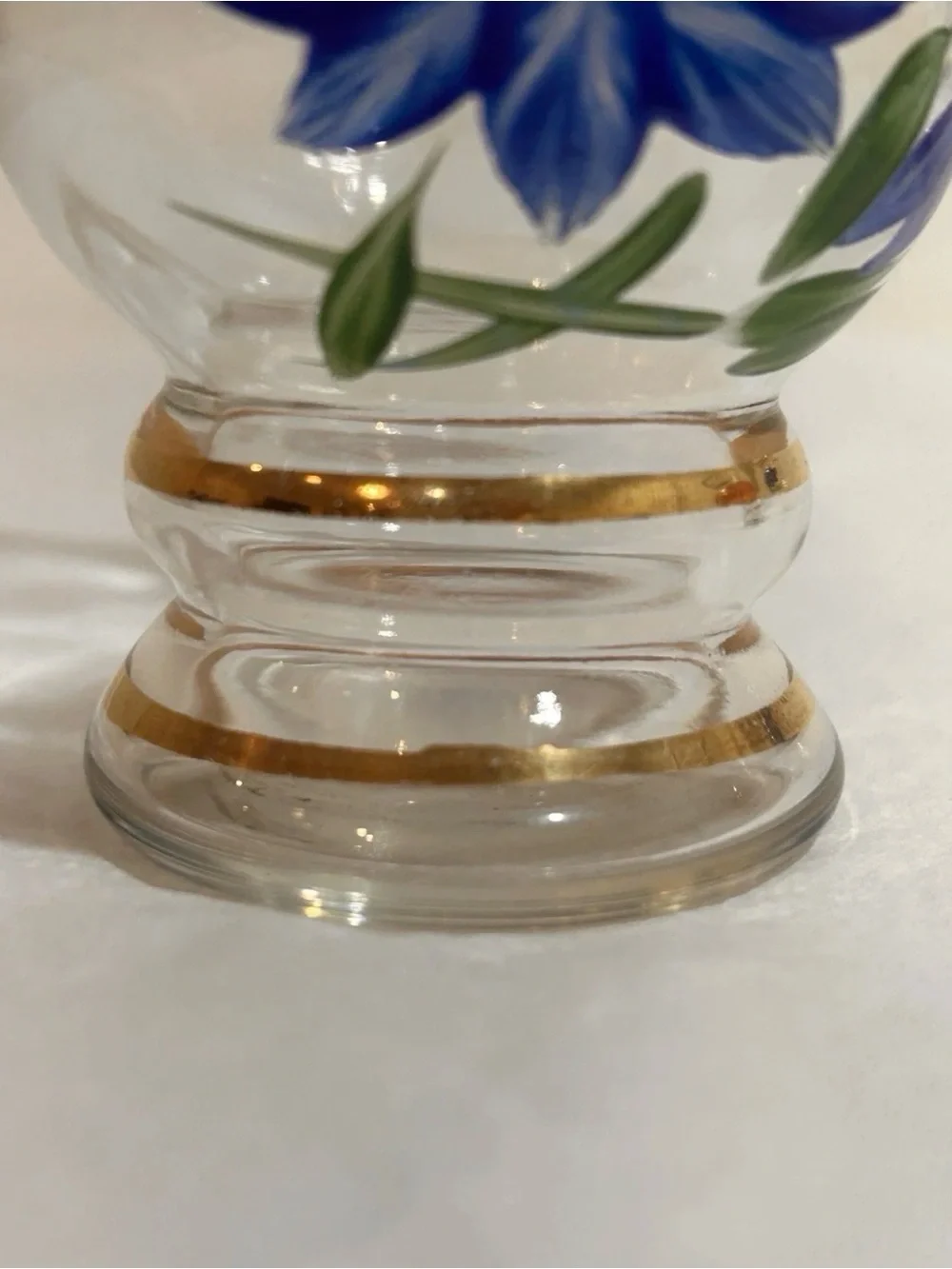 Set 3 Vtg 1960s Bartlett Collins Hand Painted Small Bud Vases with Gold Trim 4”
